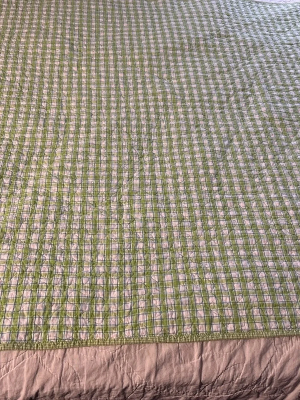 Vintage 1960’s  Handmade Quilt Triangle Diamond Quilt  55” X 44”